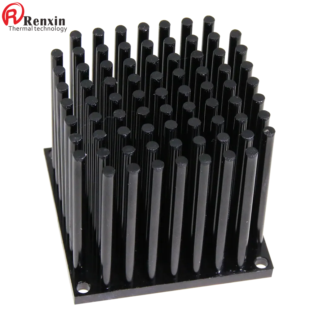 Disipador de calor de aleta de aluminio anodizado negro de 50*50mm disipador de calor de perfil extruido cuadrado
