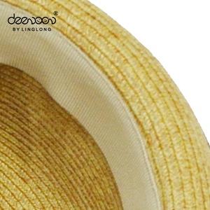 Whoelsale Kadınlar Siyah Ilmek Ile Rulo Brim Straw Melon Şapka