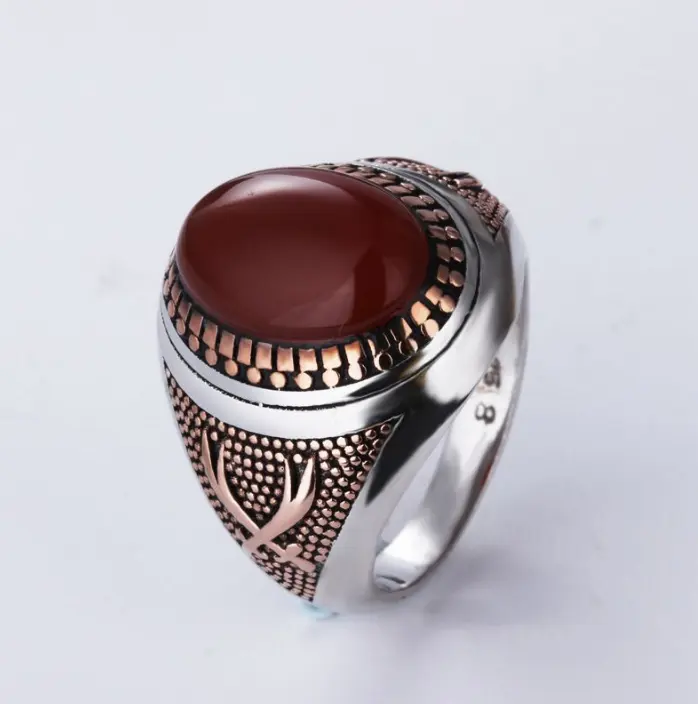 Turc Ottoman Sultan Suleiman 925 Sterling Silver Onyx Stone Ring Designs Pour Hommes