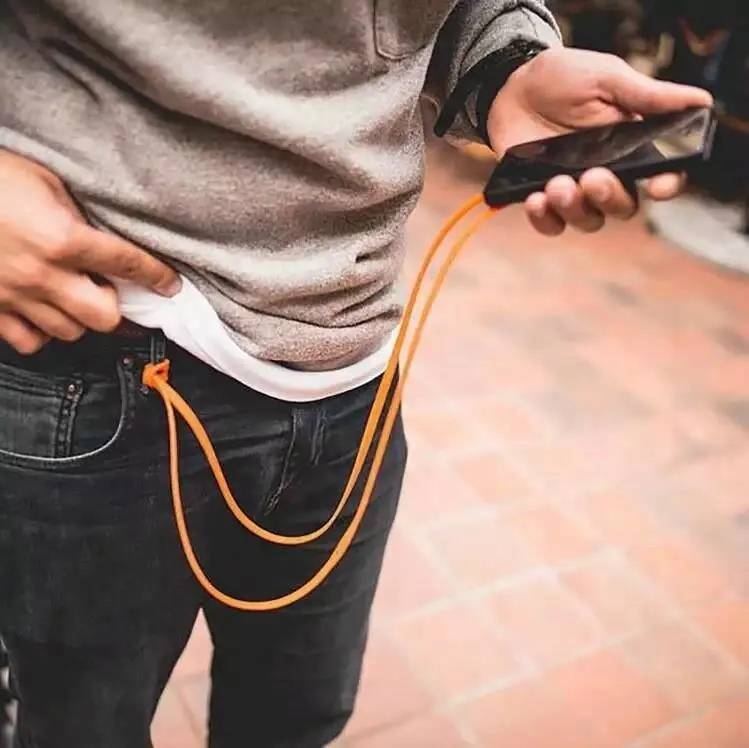 Moda Noruega silicone telefone seguro leash leash para o telefone do telefone móvel personalizado atacado com magnético de metal