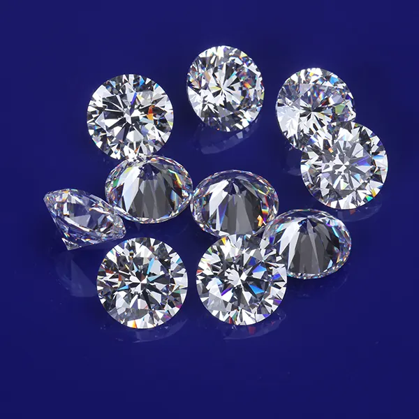 Di alta Qualità Tipi Di Formato Bianco Diamante DELLA CZ Allentati Rotondi Pietre Cubic Zirconia Per L'anello Dei Monili