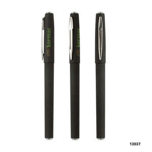塑料凝胶笔，带有定制标志黑色橡胶胶笔，用于办公和促销 - Product Image 1