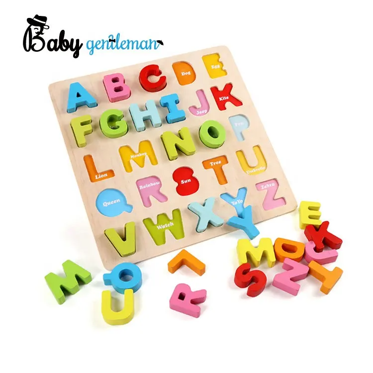Best design English learning wooden abc puzzle game for children Z14095B