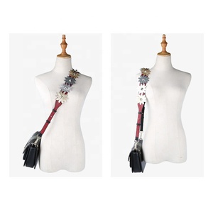 Meetee B-S093新しいワイドレトロフラワーバッグアクセサリーレザーシングルショルダーストラップマルチポジション調整斜めクロスストラップ