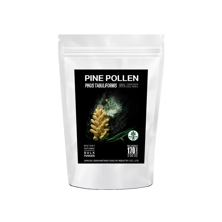 100% Extracto de pared celular de polen de pino puro Extracto de hierbas naturales Pinus Tabulaeformis Polvo de polen de pino roto