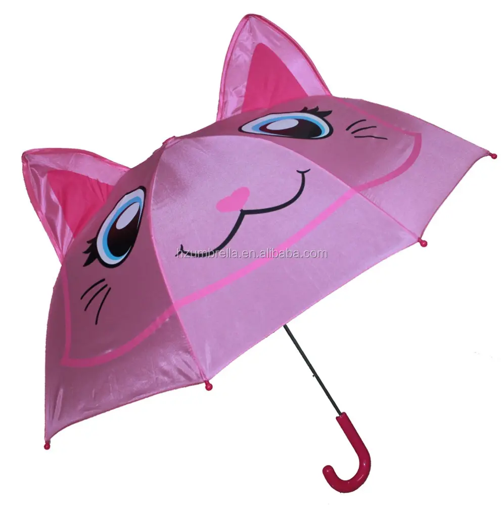 18 "x 8 painéis animal Kids Umbrella 2024 novo lindo guarda-chuva do gato, guarda-chuva do gato das crianças com orelha