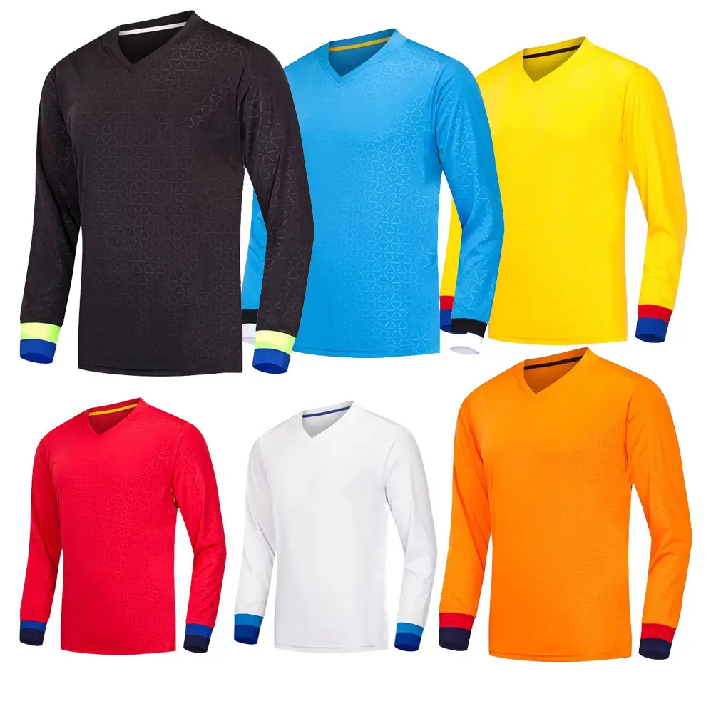 Uniformes de fútbol de manga larga personalizados, camiseta de fútbol, portería, venta al por mayor