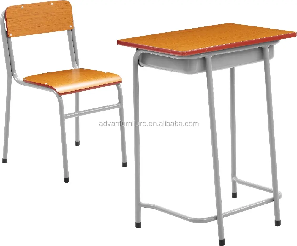 Barato gran oferta pupitre silla individual de madera muebles de la escuela