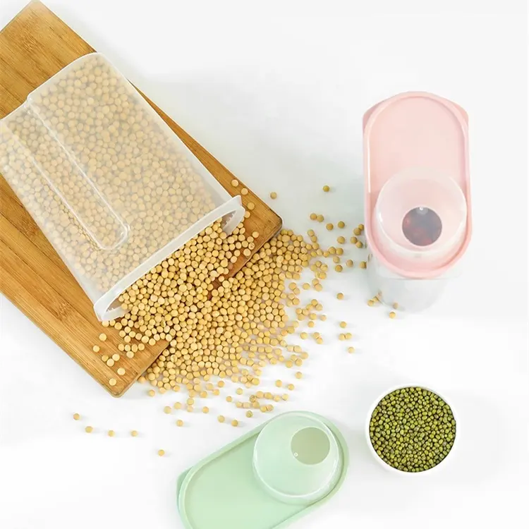 الجملة البلاستيك مقاوم للرطوبة طعام مختوم و الحبوب صندوق تخزين الحبوب الحبوب الفول الأرز تخزين مربع الحاويات