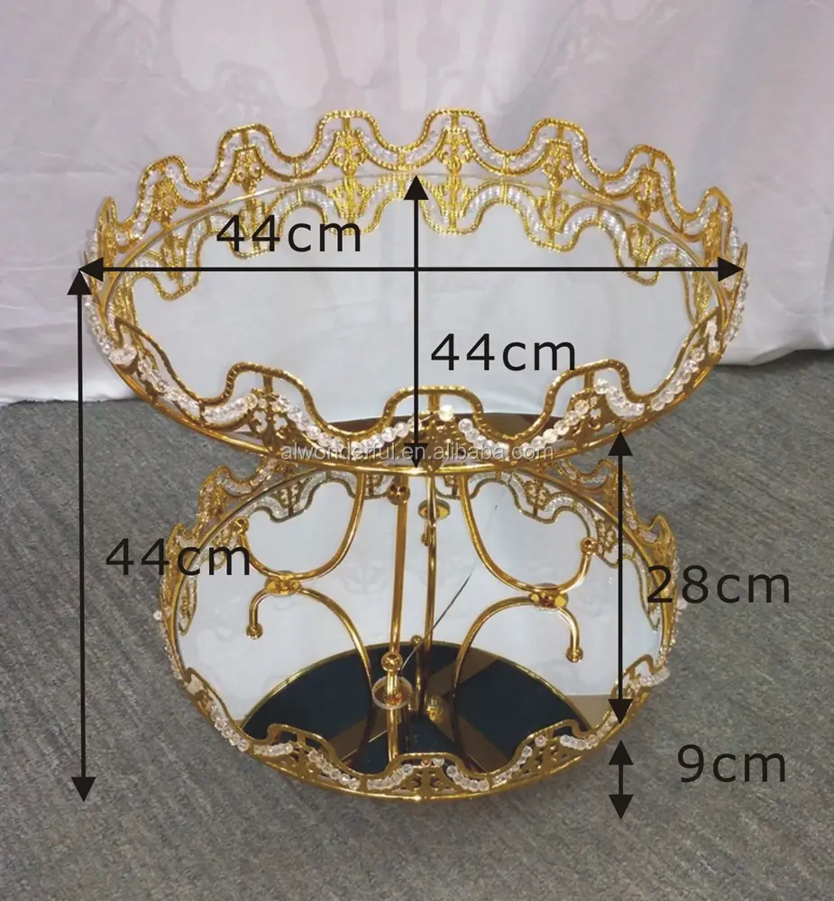 2024 new metal table tray sets with crystal