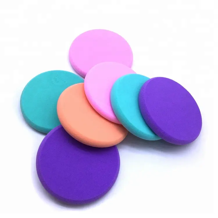 Sunny Air Cushion Puff Flat Round Makeup Sponge Pad Powder Puff Dry and Wet Use Latex Free/ Non-latex Female Facial Beauty