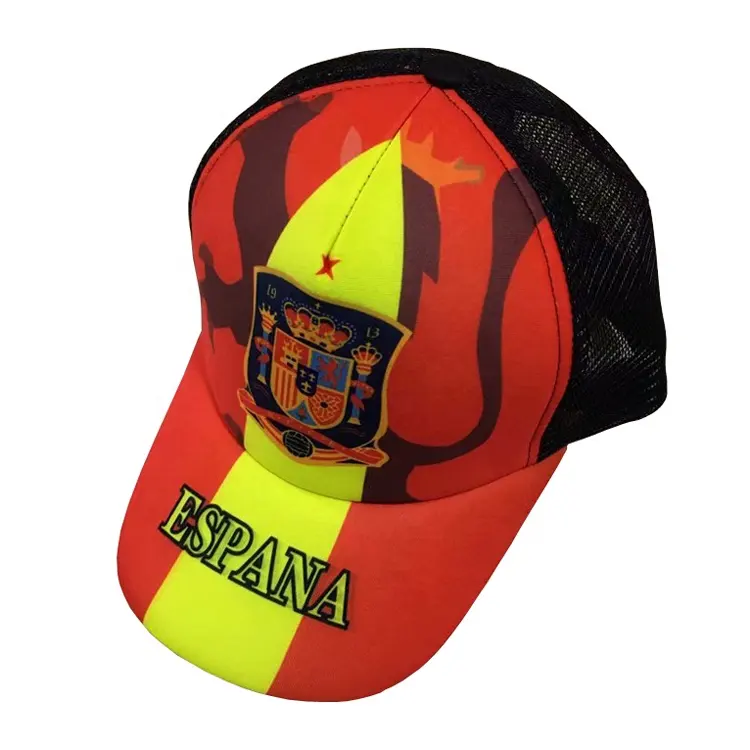 Material de poliéster de impresión de logotipo España fans de fútbol tapas