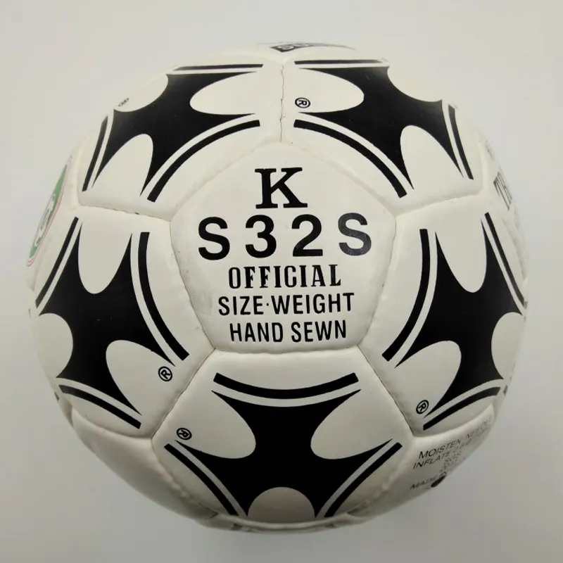 Fornecedor chinês nome personalizado em Couro Sintético do PLUTÔNIO promoção deflacionado tamanho 5 costuradas a mão de costura da bola de futebol de futebol