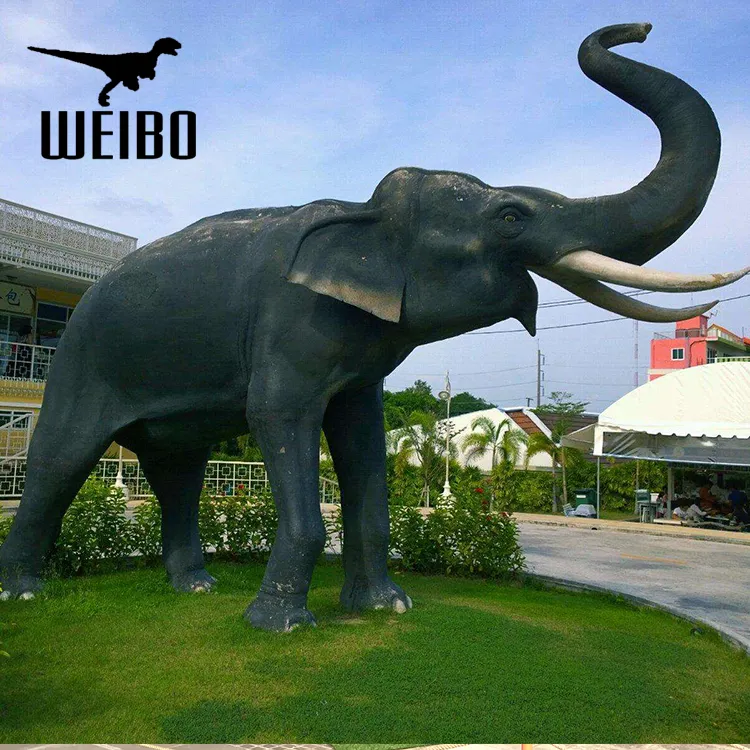 Estátua de elefante de tamanho de vida ao ar livre da simulação alta para venda