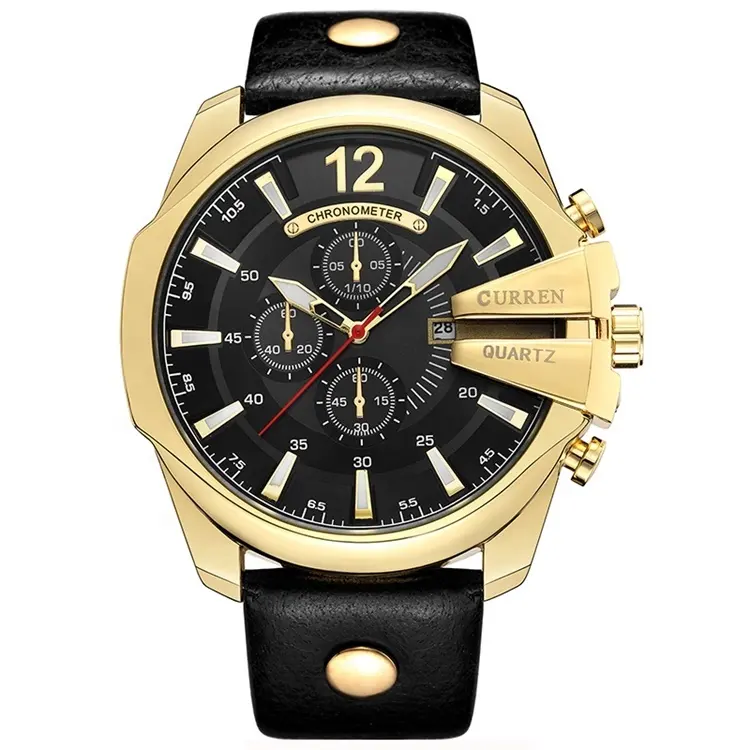 Big Dial Herren CURREN Luxusmarke Herren Sport Quarzuhr