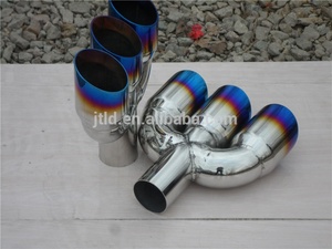 Paslanmaz çelik 3 çıkış mavi yanmış araba egzoz susturucu ucu - Product Image 3