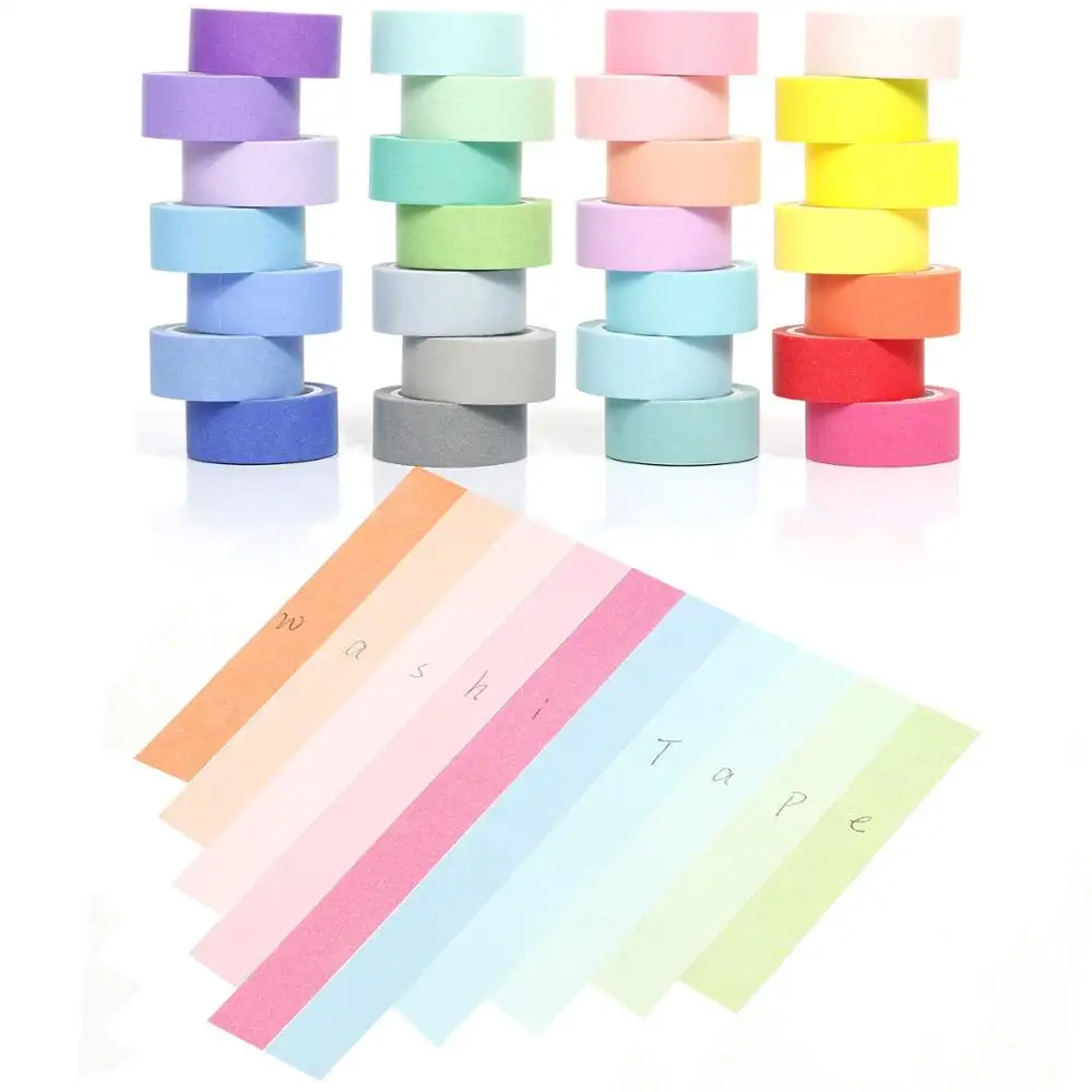Nastro adesivo di carta Washi impermeabile su misura e materiale plastico singolo lato per mascheramento decorativo e stampa