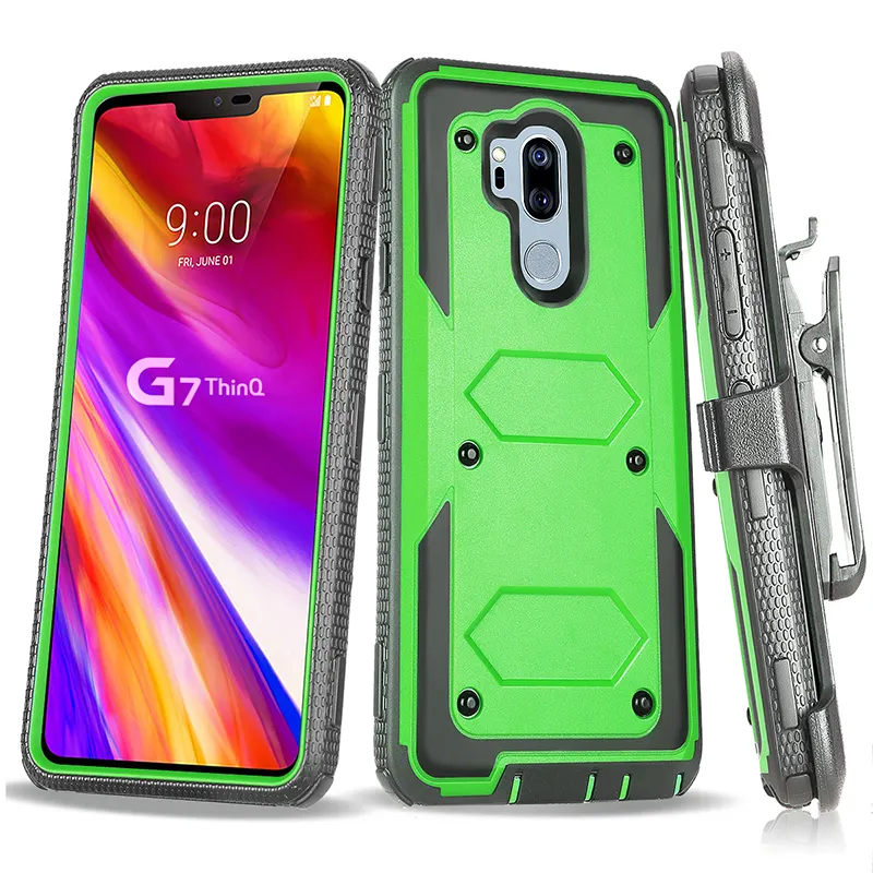 पूर्ण शरीर संरक्षण Shockproof पिस्तौलदान बीहड़ मामले के लिए एलजी G7/G7 ThinQ कवच कवर