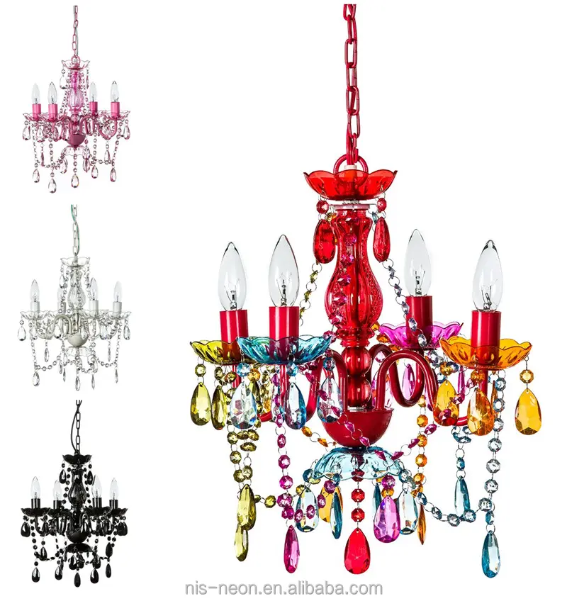 Lustre pequeno/barato multicolorido, luminária pendente de cristal, para sala de jantar e sala de estar