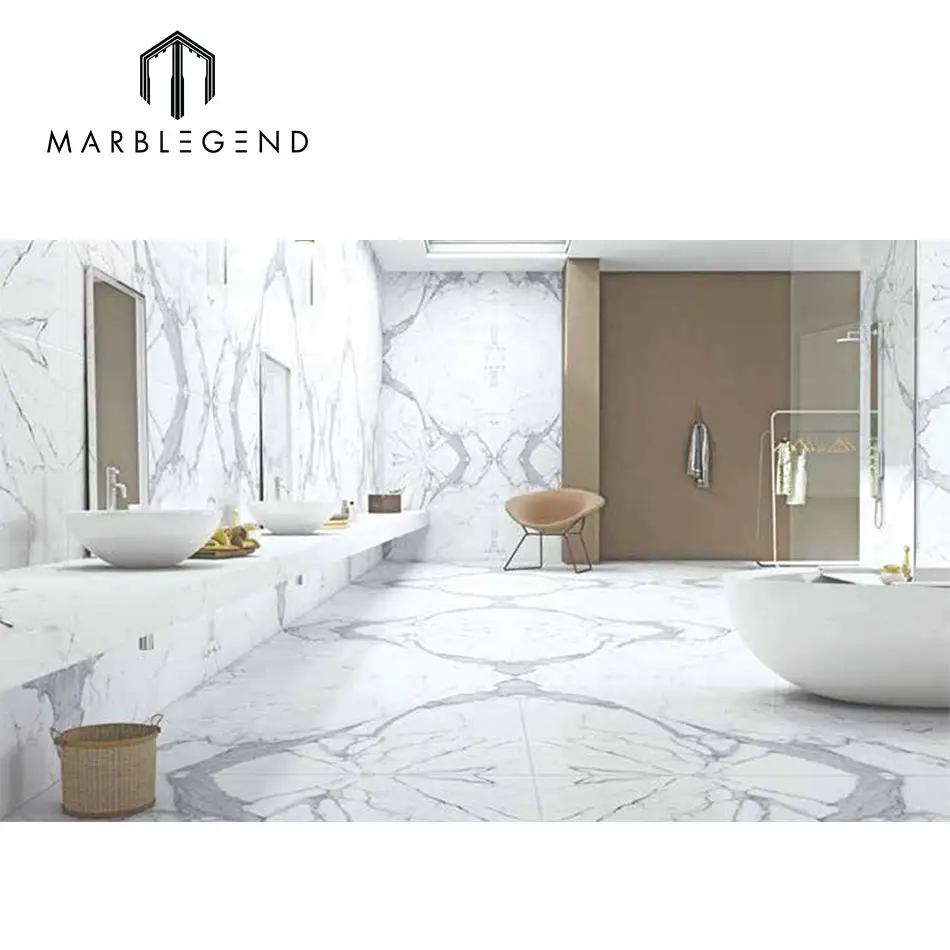 Chinese building material calacatta marble tile for bathroom
