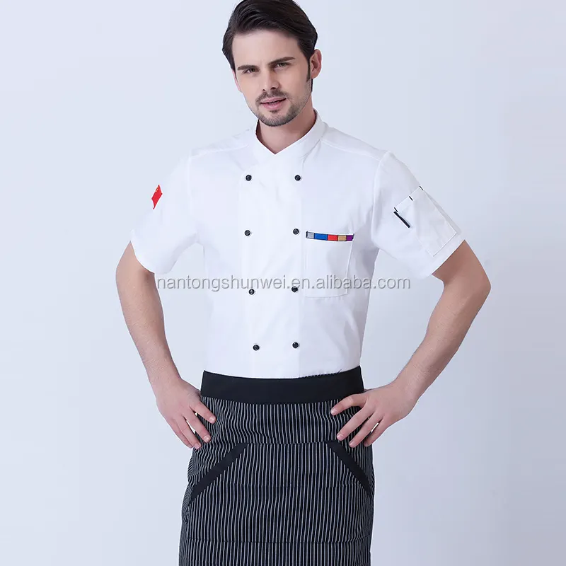 Chaqueta de chef OEM personalizada uniforme de chef uniforme moderno de hotel de restaurante personalizado uniforme de camarero o camarera