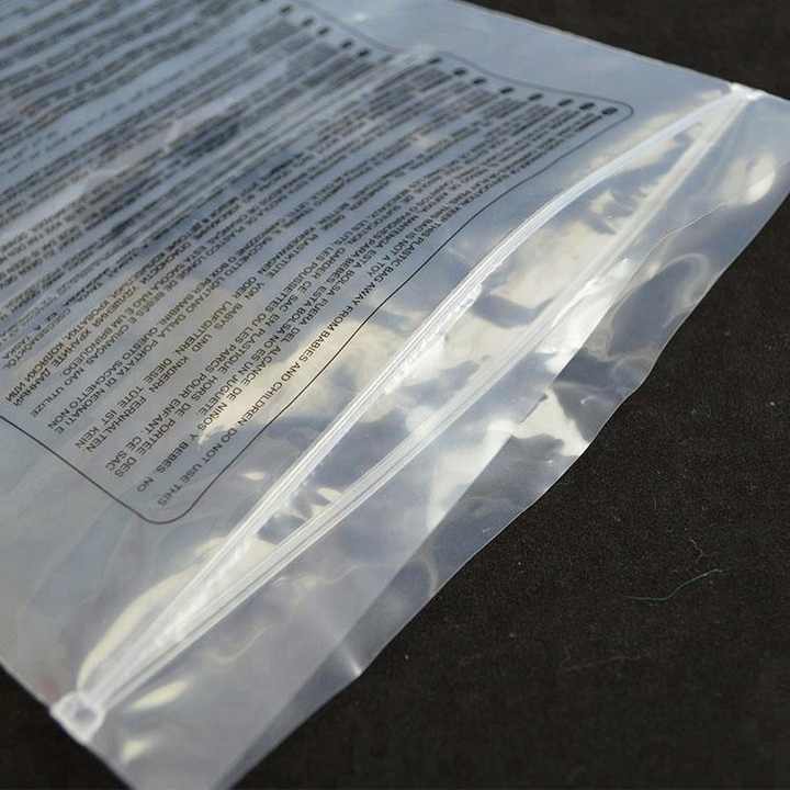 Sello de agarre de plástico transparente, bolsa de cremallera de embalaje resellable, cierre de cremallera