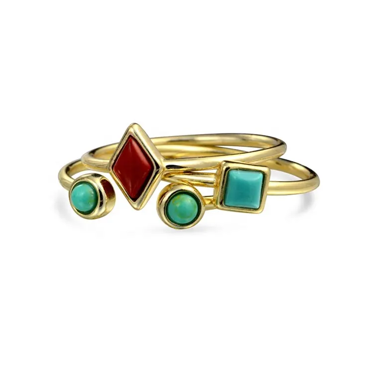 Bijoux pour femme, bague midi, couleur turquoise, argent sterling, ouvert, rouge, nouvelle collection