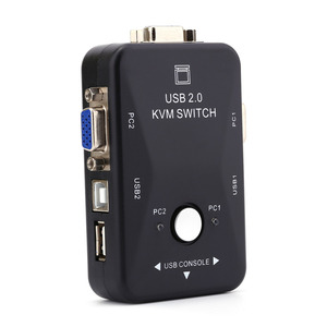 2 порта USB VGA KVM переключатель коробка без кабелей для компьютера ПК МОНИТОР клавиатура мышь