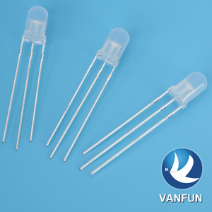 Vanfun双色发光二极管3毫米蓝绿色闪烁，公共阳极最大反向电压5V