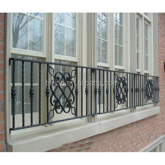 Diseños de rieles de protección de ventana de hierro forjado baratos
