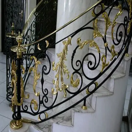 Latest design metal wrought iron stair railing for wrought iron staircase