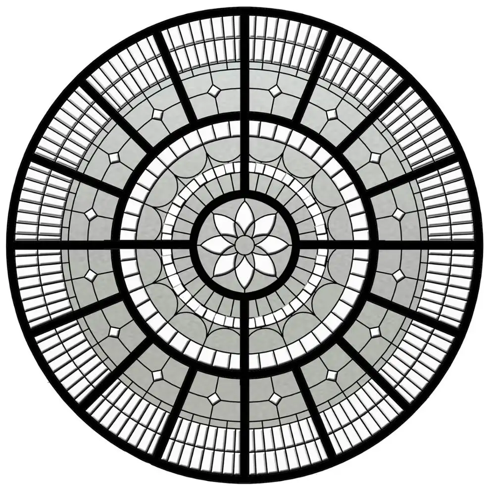 2,4 m redonda de vidrio biselado de techo de cristal claro templado vidrio laminado con marco