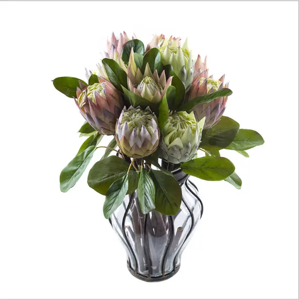 Искусственный цветок protea для домашнего свадебного декора, Шелковый цветок оптом