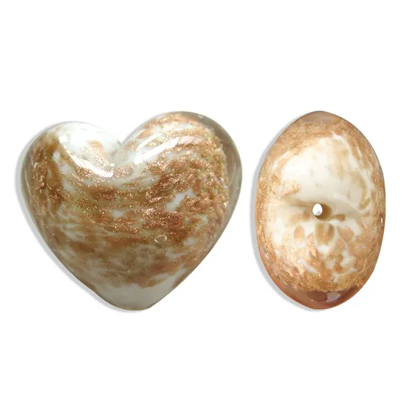 Стеклянные бусины в форме сердца из муранского стекла