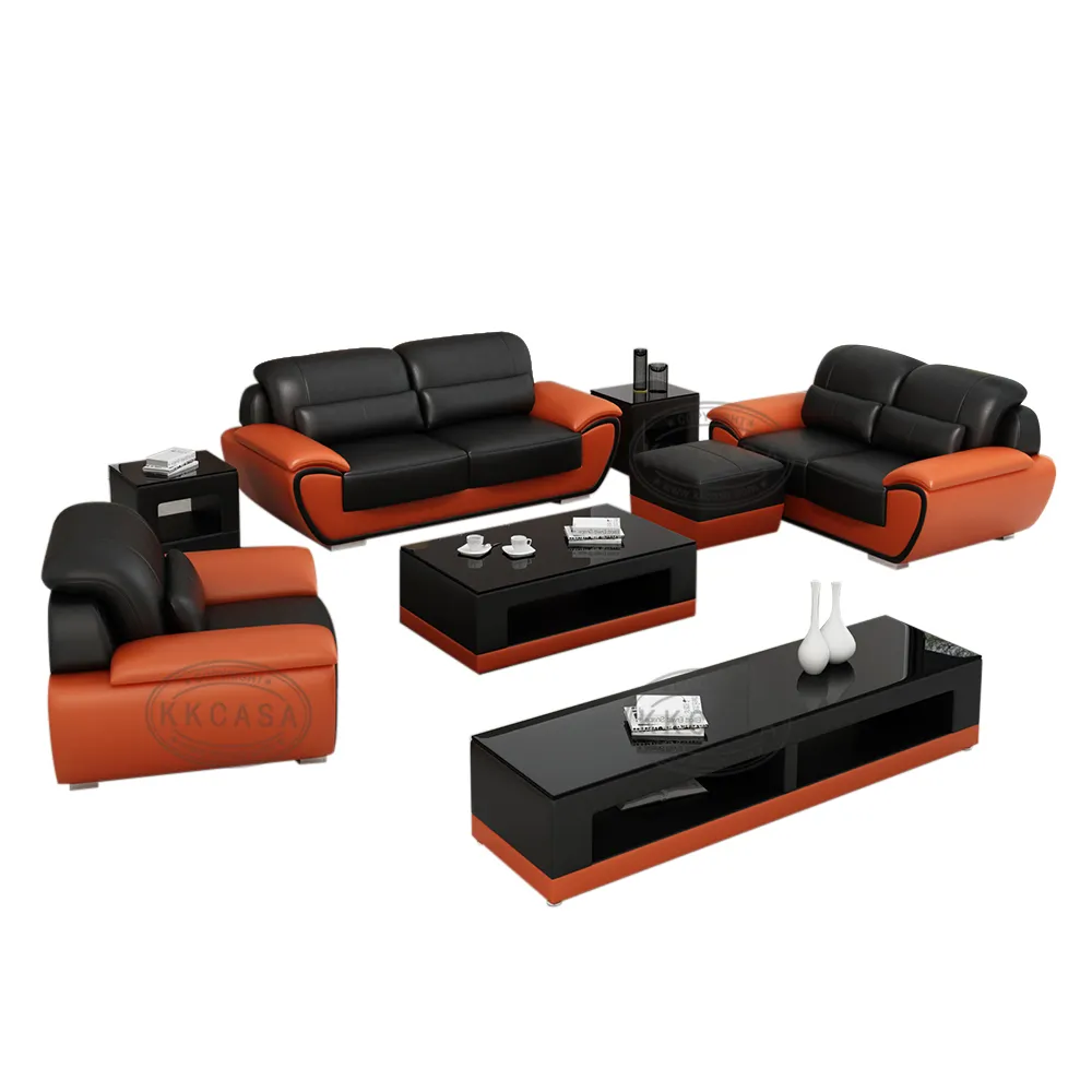 Современный японский стиль 100% верхняя зернистая кожа гостиная новая модель дивана наборы изображений
