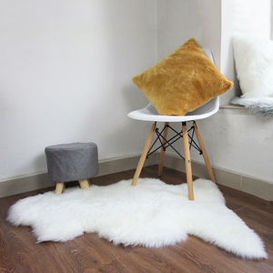 Çin fabrika toptan hakiki beyaz avustralya koyun postu kilim renkli kürk halı koyun derisi kış için özel boyut - Product Image 3