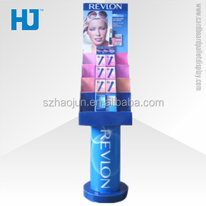 Bán Lẻ <span class=keywords><strong>Mac</strong></span> Mỹ Phẩm Giấy Hiển Thị Đứng Với 4c In Offset, Tông Pallet Make Up Hiển Thị Kệ Tầng Đứng Từ Haojun - Product Image 3