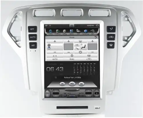 UPsztec الشاشة العمودية تسلا نمط الروبوت 7.1 أو 6.0 10.4 "سيارة ستيريو لفورد مونديو 2007- 2010 مشغل ديفيدي السيارات A/C