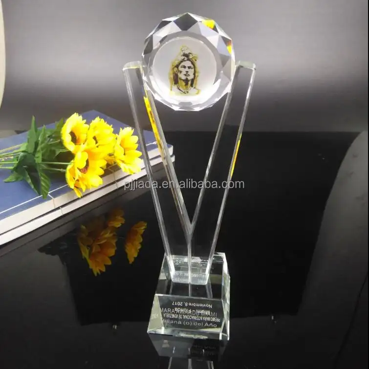 Commercio all'ingrosso K9 materiale di cristallo di alta qualità di stampa a colori di cristallo premio trofeo in vetro