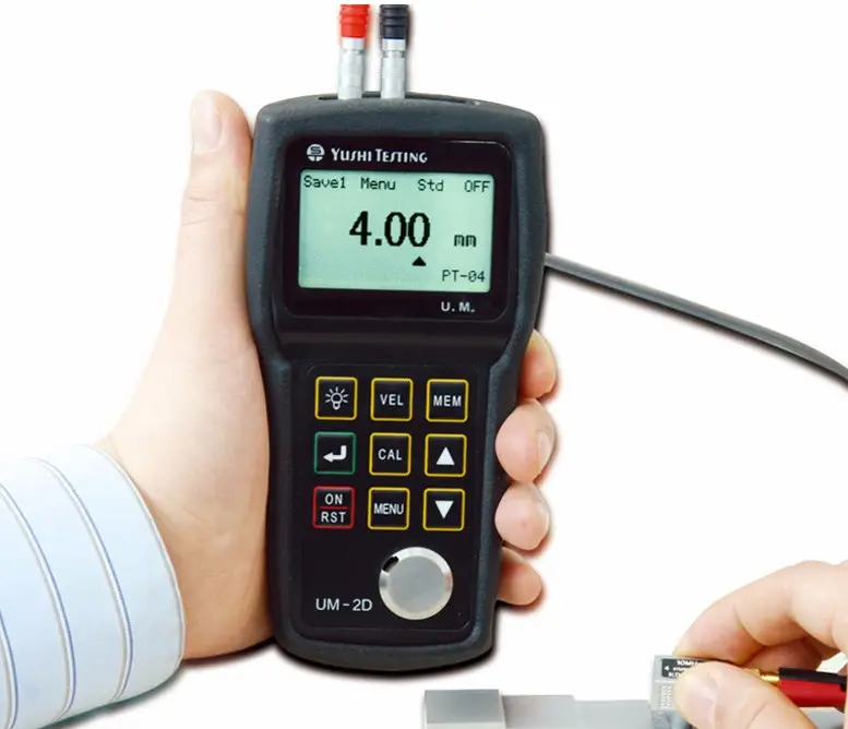 Herramienta de medición de espesor de alta precisión, medidor de espesor ultrasónico portátil para Metal