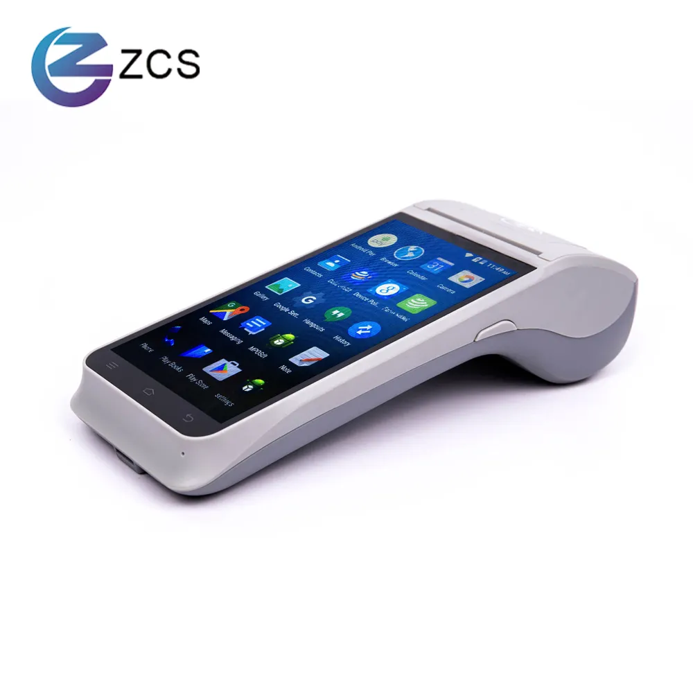 ZCS Z91 dispositivo di raccolta biometrica portatile 4G terminale GPS NFC POS con stampante per la ricarica