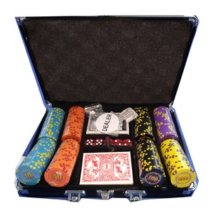 Wooden BattenまたはBlisterボックスProfessional Casinoチップセット300個ポーカーキット