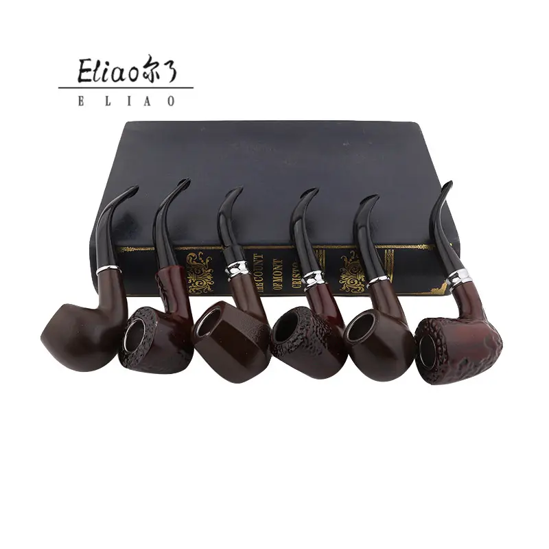 Yiwu Erliao concise style pipes for smoking high quality smoking pipe wooden a set