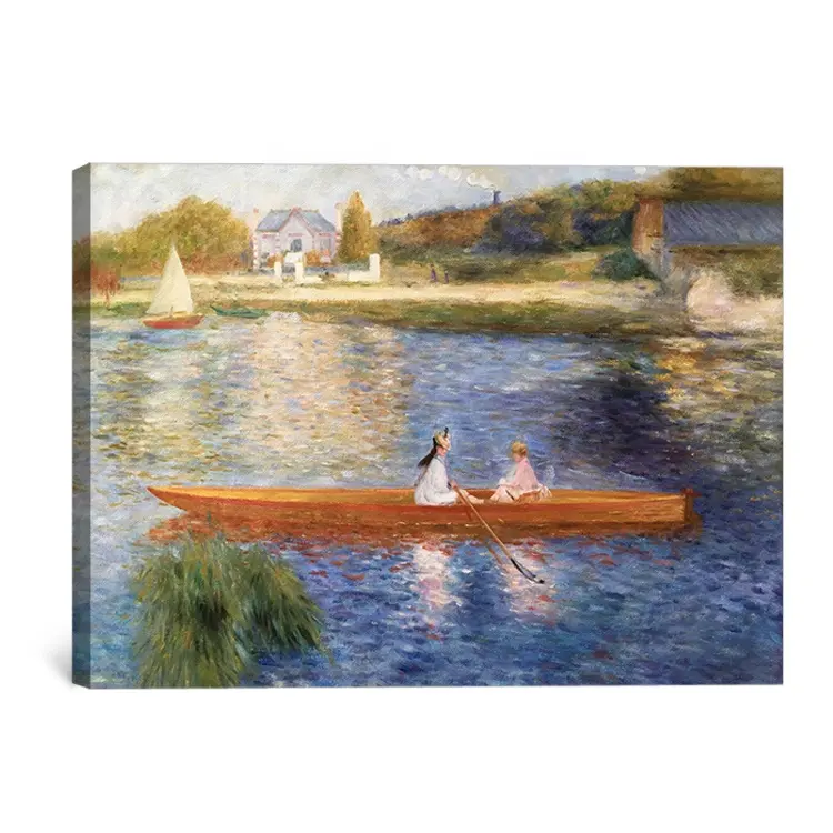 Reproducción de pintura artística sobre el Sena (La Yole), famoso lienzo