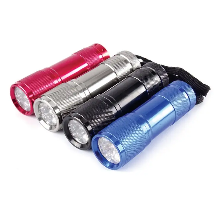 Lanterna led de alta potência multicolorida, 9leds mini farol para presente