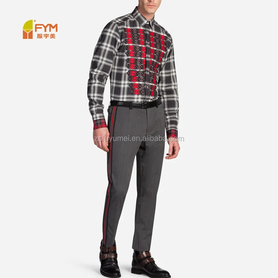 2022 Moderne Nieuwe Stijl Casual Check Mannen Shirt Kostuum Hommes Classic Designer Shirts