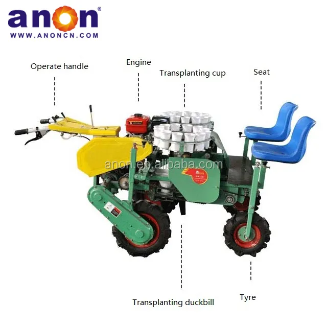 ANON onion transplanter Vegetable Seedling Transplanting sale hot sale 2ZBZ-2A self-propelled two lines onion planting machinery