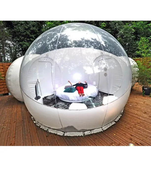 Novo projeto de acampamento ao ar livre barraca inflável clara tenda bolha bolha de luxo para venda