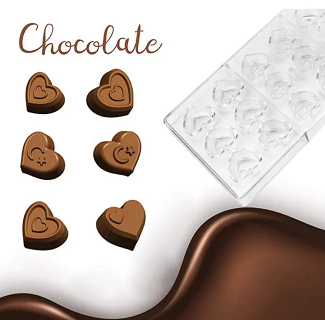 Molde de plástico de policarbonato para chocolate, personalizado, bricolaje, PC