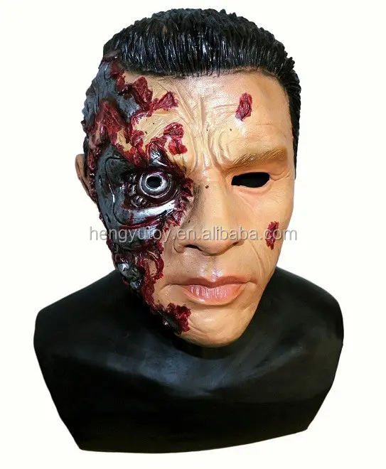 Máscara de látex the Terminator para Halloween, personaje de película respetuoso con el medio ambiente, T800